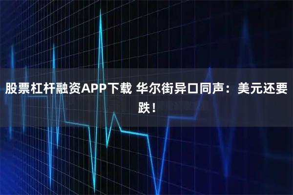 股票杠杆融资APP下载 华尔街异口同声：美元还要跌！